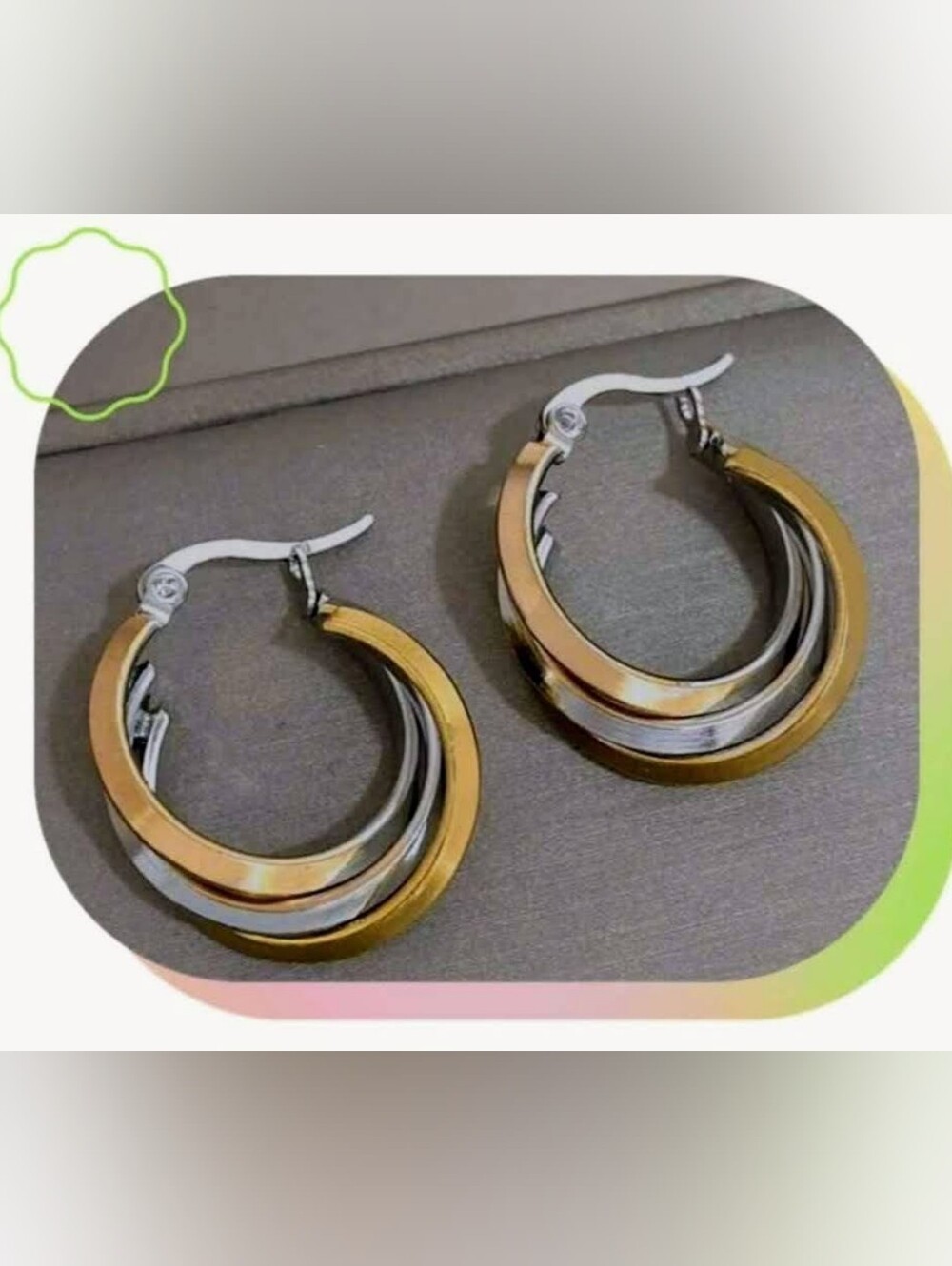 NWOT Gold and Silver Two-Tone Hoop Earrings - Women's Jewelry